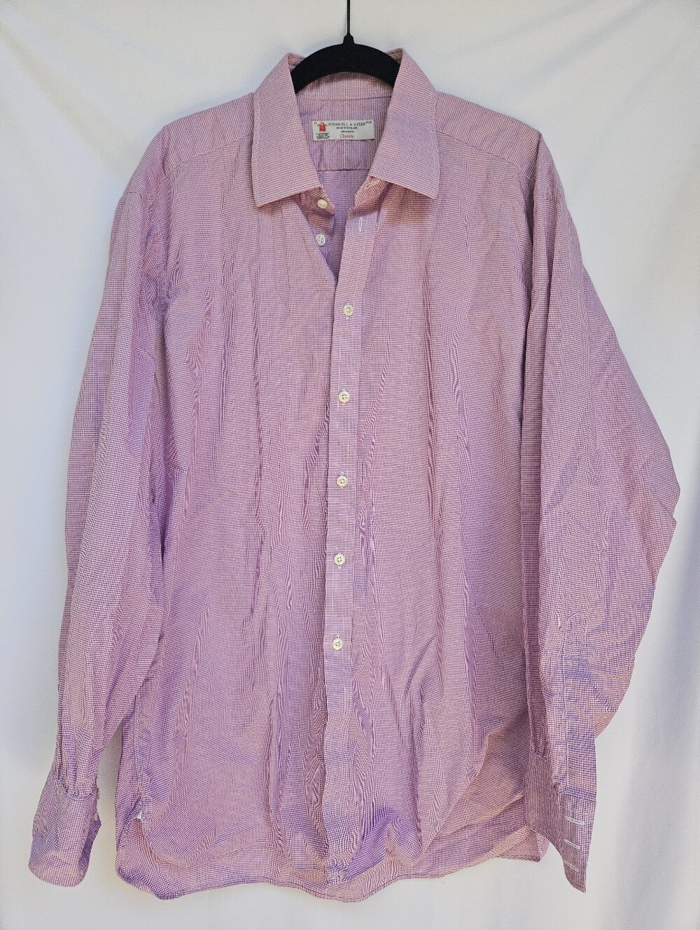 Turnbull & Asser Textured Cotton Long Sleeve Dress Shirt Spread Collar Woven